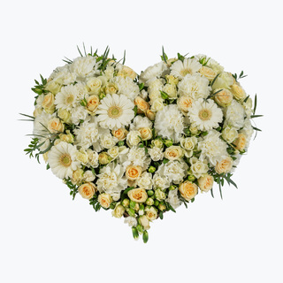 Hjerte - hvit/krem (50 cm)